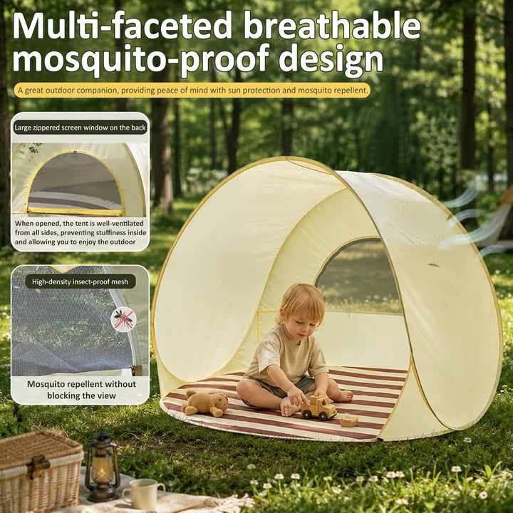 KEAGAN Strandmuschel Pop Up Strandzelt 2-3 Personen Strandzelt | 130×130×110cm Sonnenschutz und Wass