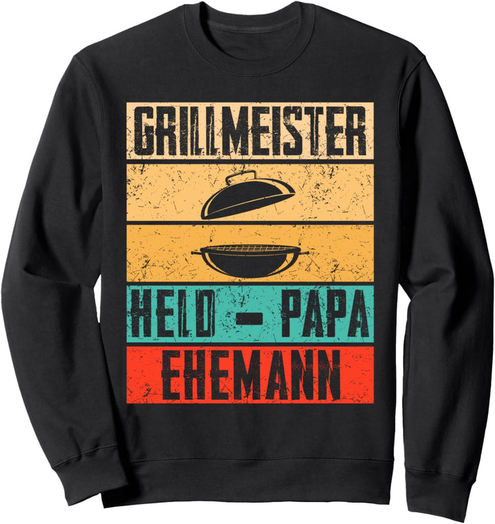 Grillmeister Held Papa Ehemann BBQ Geschenk Sweatshirt