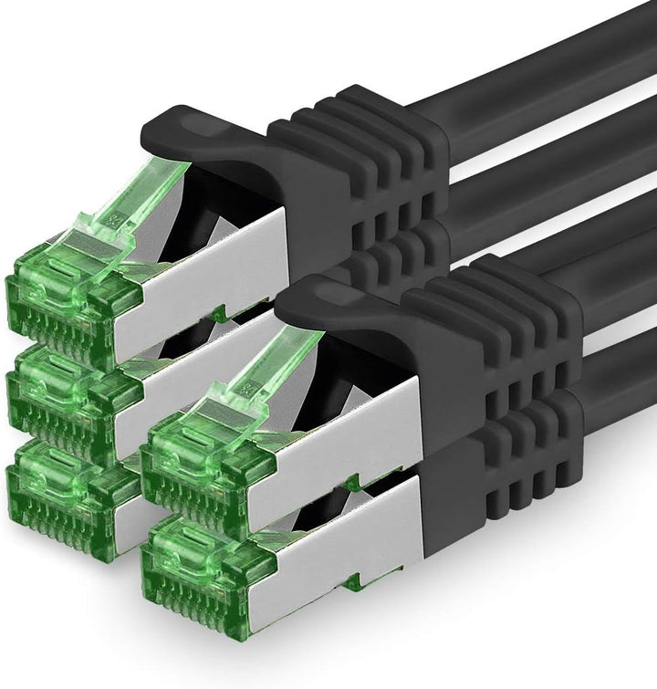 1aTTack.de 10 M Cat.7 Netzwerk-Kabel 5 Stück Cat7 Patch-Kabel Lan-Kabel Ethernet RJ45 10 Gbit/s (All