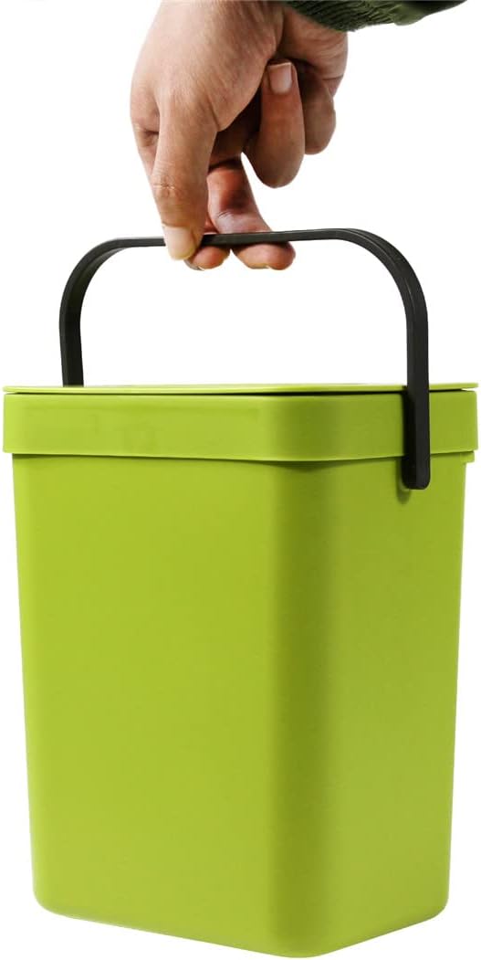 Spesh Biomülleimer Küche 2er-Set(5L+3L) Kunststoff Komposteimer Geruchsdicht Aufhängbar Abfalleimer