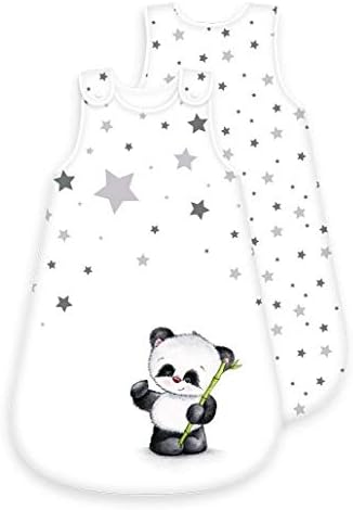Baby-Schlafsack Motiv Panda - ganzjährig - umlaufender Reissverschluss Druckknopf (70 cm) 70 cm (1er