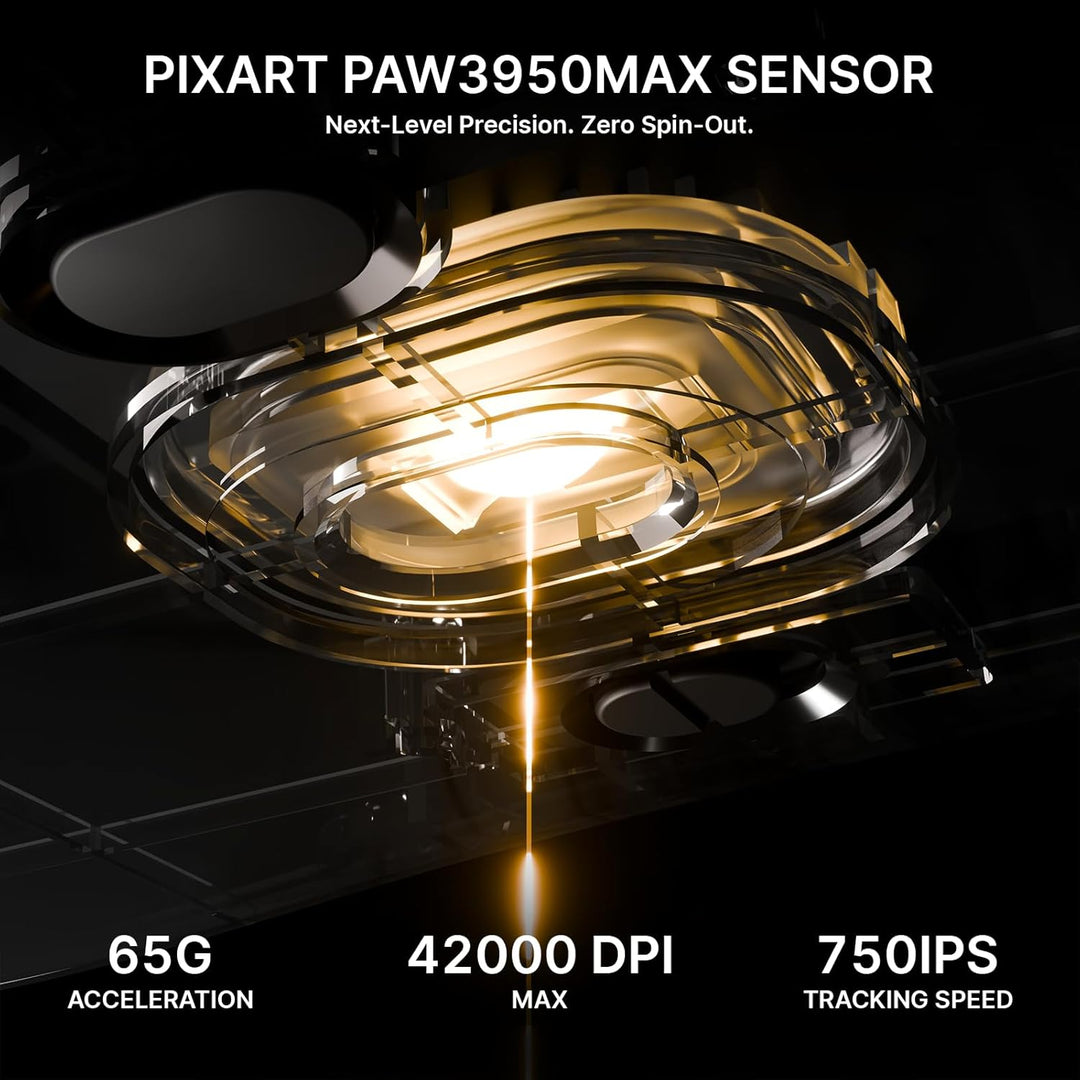 ATTACK SHARK V8 8000Hz Kabellose Gaming-Maus, Nordic 54L15 Chip, PAW3950MAX Sensor, 42000 DPI, 20000