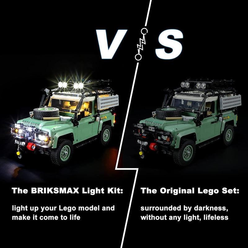 BRIKSMAX 10317 Led Licht für Lego Klassischer Land Rover Defender 90 - Compatible with Lego Icons Ba