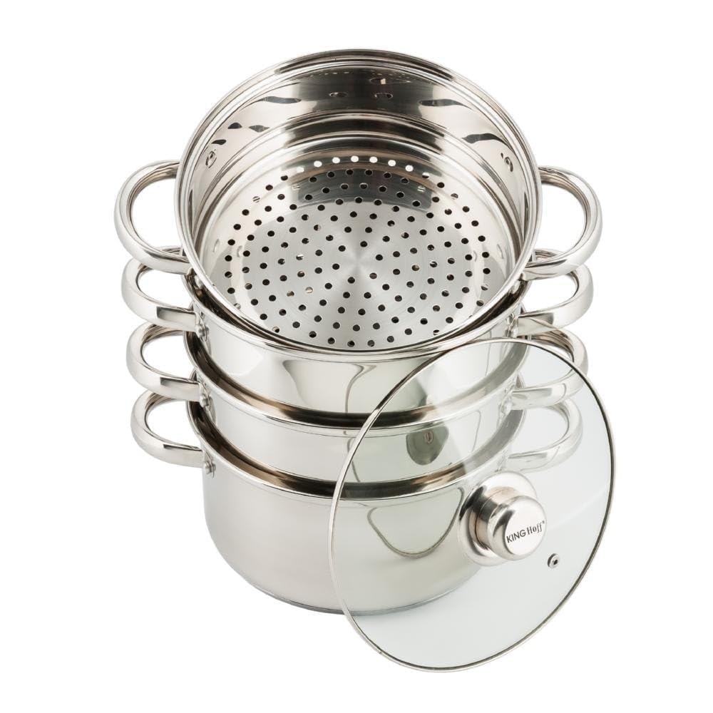 Mantowarka Dampfkocher (Silber, 5Teile) Silber 5Teile, Silber 5Teile
