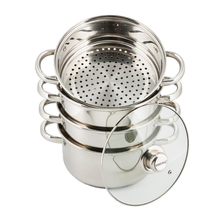 Mantowarka Dampfkocher (Silber, 5Teile) Silber 5Teile, Silber 5Teile
