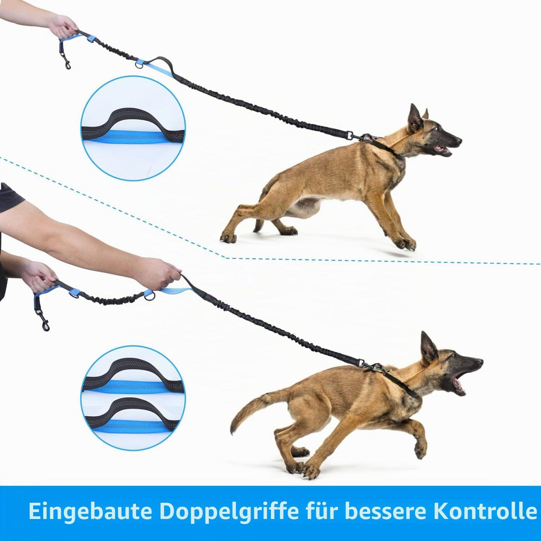 Nobleza Joggingleine für Hunde, freihändige Leine mit Gürteltasche, Handfreie Hundeleine für Laufen