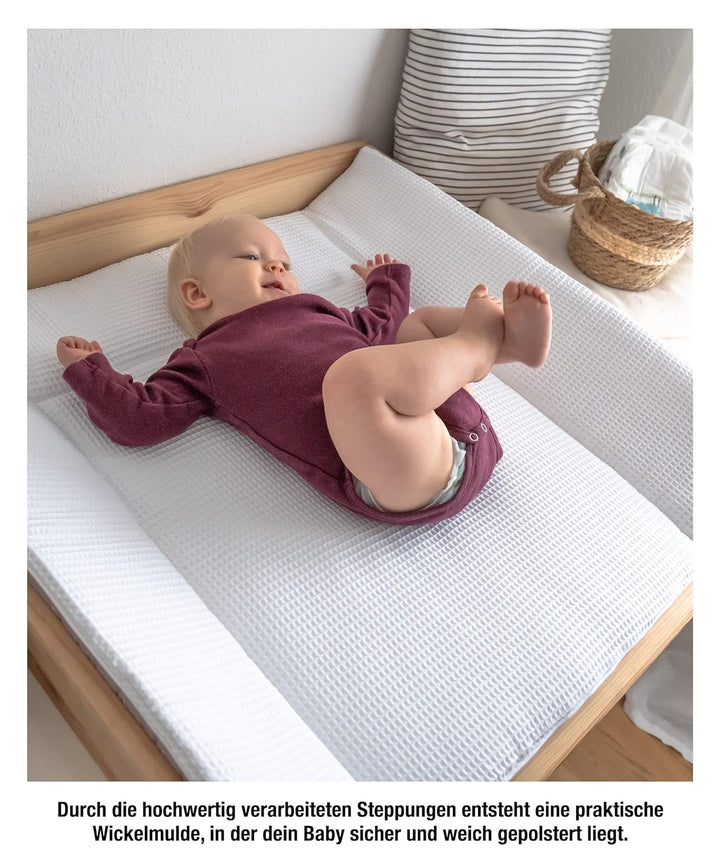 Ehrenkind® Wickelauflage 70x50 cm | Waschbar + 100% Bio-Baumwolle Bezug | Wickelunterlage | Wickelti