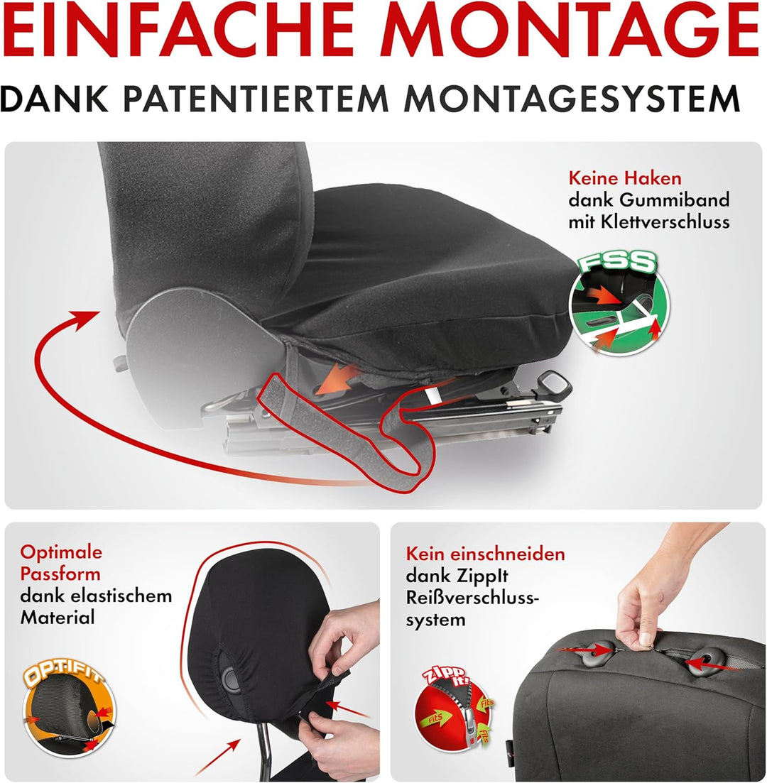 Walser Premium Autositzbezüge Avignon mit Reissverschluss Qualitätssieger Sehr Gut* Sitzbezüge Auto,