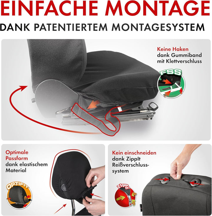 Walser Premium Autositzbezüge Avignon mit Reissverschluss Qualitätssieger Sehr Gut* Sitzbezüge Auto,