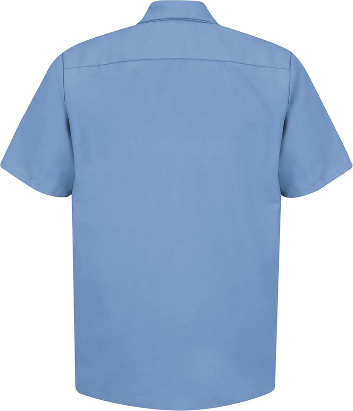 Red Kap Herren Industrial Regular Fit Kurzarm Button-Down-Arbeitshemd XL Hellblau, XL Hellblau
