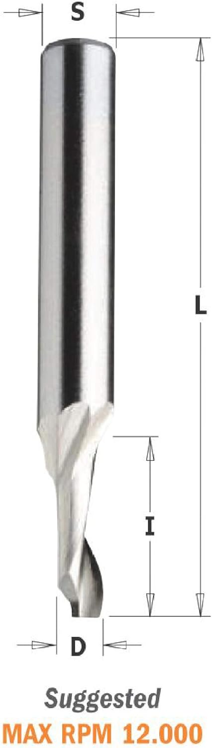 CMT Orange Tools 188.081.51 – Erdbeere helicoid. Z1 pos. HSS für Alu/PVC d 8 x 40 x 100 S 8 DX