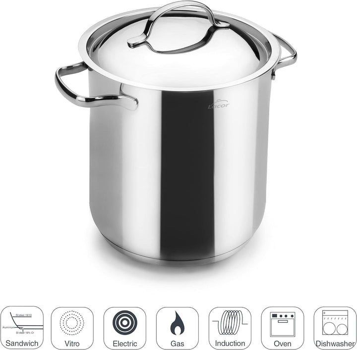 Lacor 32129 Suppentopf mit Deckel 28 cm Basic