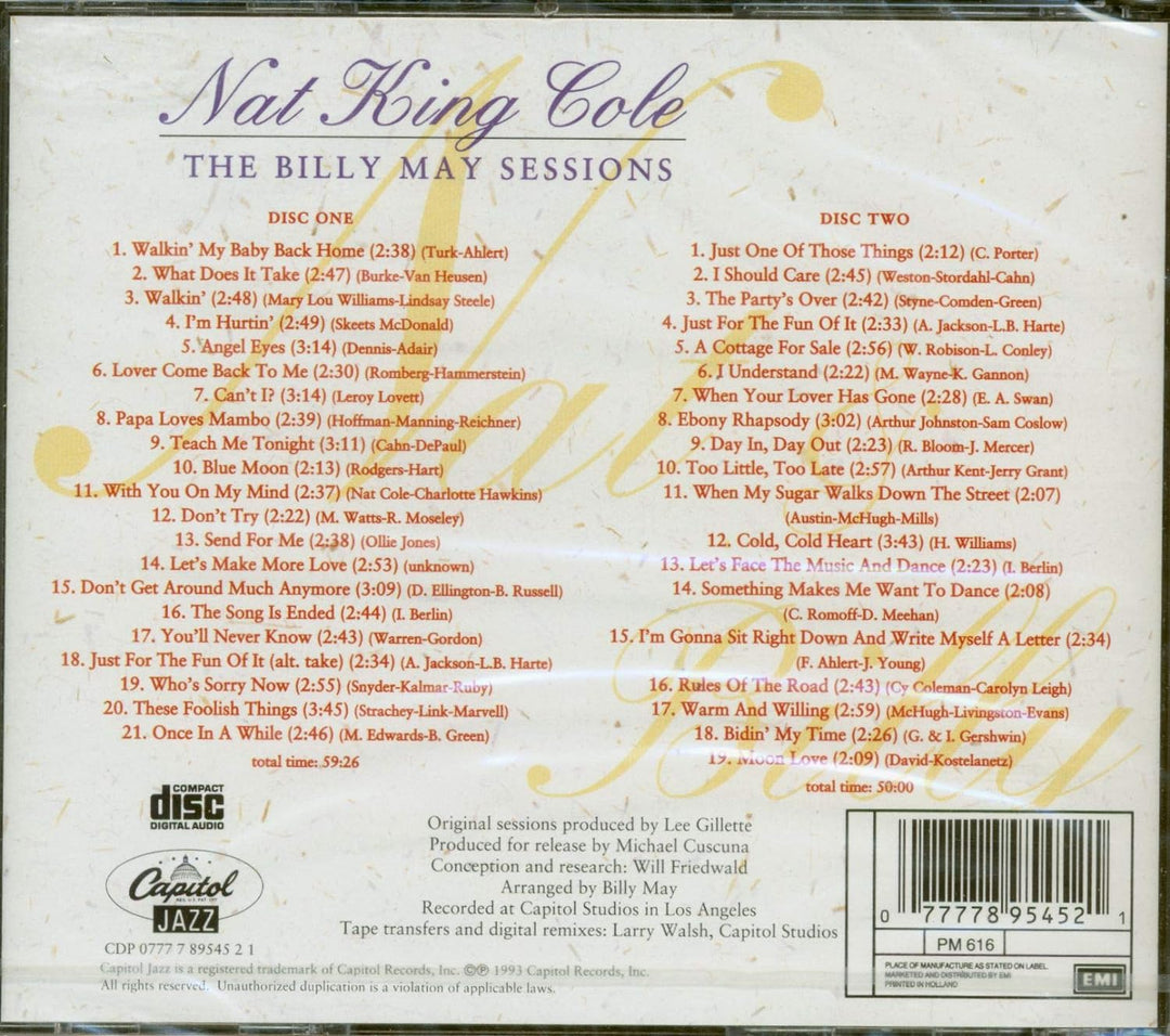 The Billy May Sessions, Audio-CD