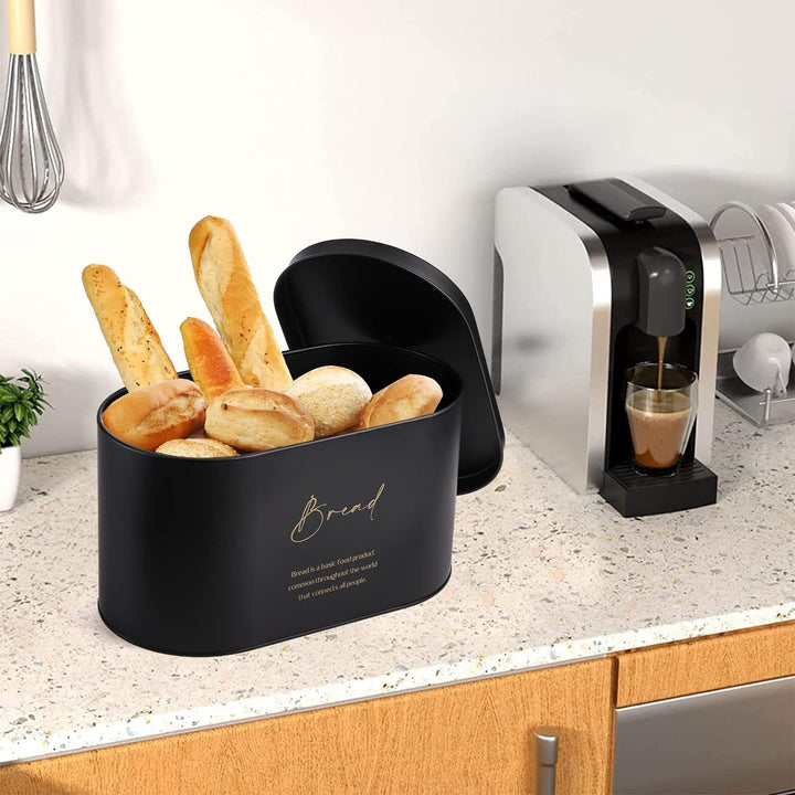 Hacaroa Set von 4 Brotkasten und Kanister Set, Metall Brot Bin Zucker Tee Kaffee Lagerung Kanister m