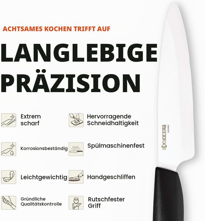 Kyocera Keramikmesser - extrem scharf, ultraleicht, deutlich länger scharf. Aus bruchfesterer, korro