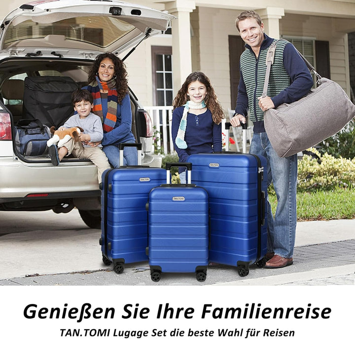 TANTOMI Kofferset 3-teilig, ABS Hartschalenkoffer Set, Reisekoffer Set mit Rollen, Gepäck-Sets (20/2