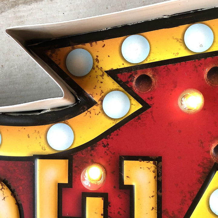 DiiliHiiri Leuchtschild Retro-Schild Wandschild im Vintage-Stil LED Schild Dekoschild Zubehör für Wo
