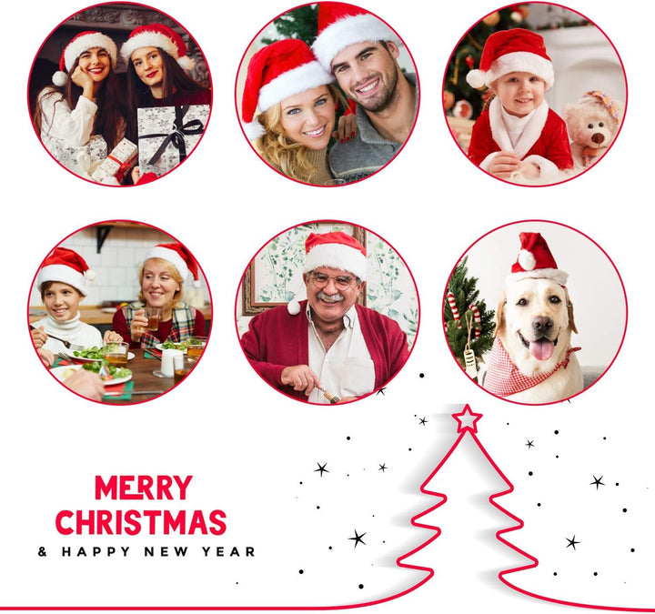 BOSONER Weihnachtsmütze Nikolausmütze Plüsche Weihnachtsmann Mütze: Rote Santa Mütze Warm Dicker Nik