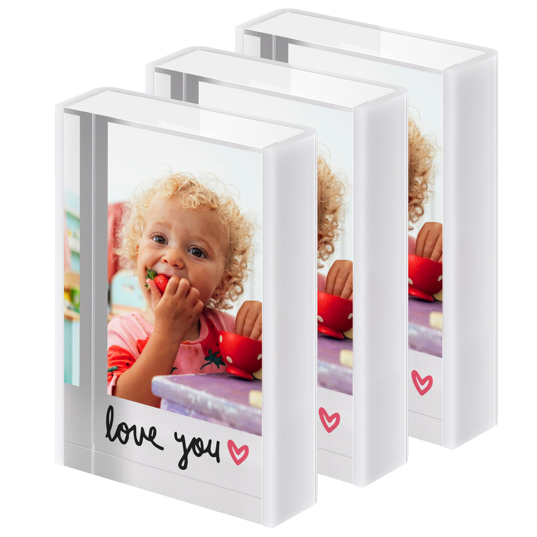 WINKINE Instax Mini-Bilderrahmen, 3 Stück, Polaroid-Rahmen, transparent, niedlich, für Tischplatte u