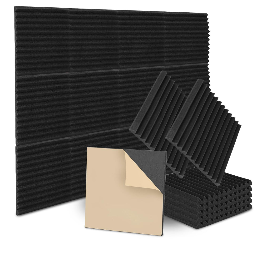 24 Stück Akustikschaumstoff Noppenschaumstoff für effektive Schalldämmung – Selbstklebende Schallsch