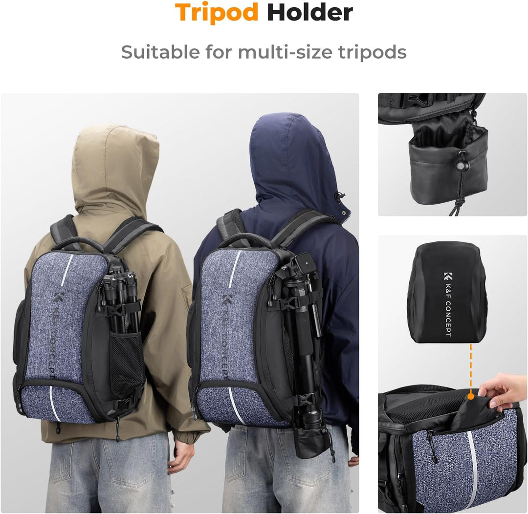 K&amp;F Concept Kamerarucksack wasserdicht Fotorucksack für Canon Nikon Sony Spiegelreflexkameras, Drohn