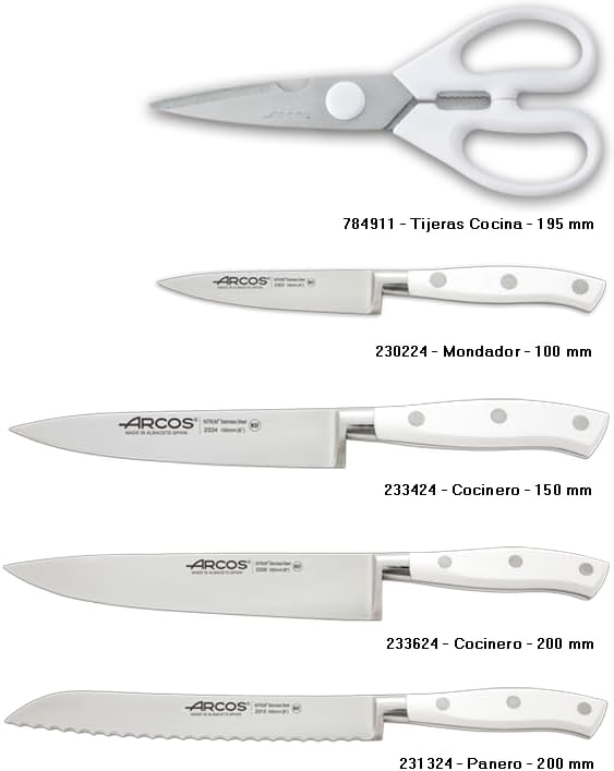 ARCOS Messer-Set Geschmiedet 5-teilig - Edelstahl Nitrum, Ergonomischer Griff aus Polyoxymethylen PO
