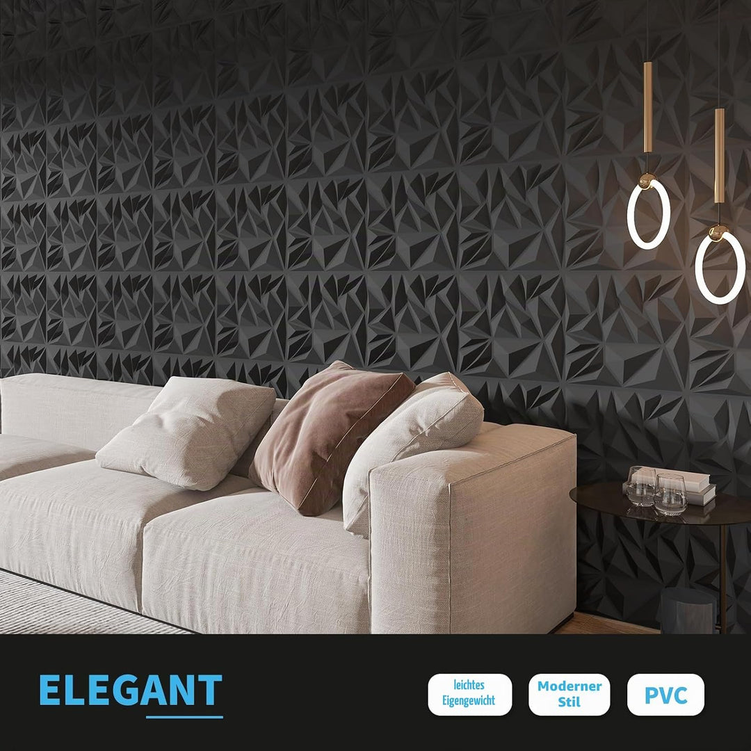 Art3d 3D-Wandpaneele für Innendekoration, moderne Diamant-strukturierte Akzentpaneele für Gaming, Wo