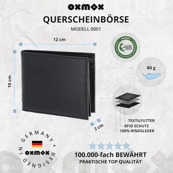 Oxmox Leather - Querscheinbörse 6cc 12 cm RFID Jumping Jack