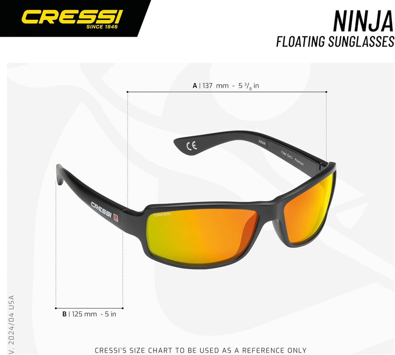 Cressi Ninja - Polarisierte Sonnenbrille Herren und Sonnenbrille Damen, Entspiegelte Gläser Wasserab