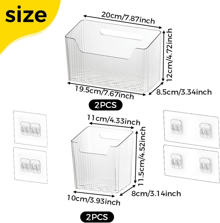 Küchenschranktür Organizer, 4 Stück Küchenschranktür Aufbewahrungsbox, Selbstklebendes Wandbox, Wand