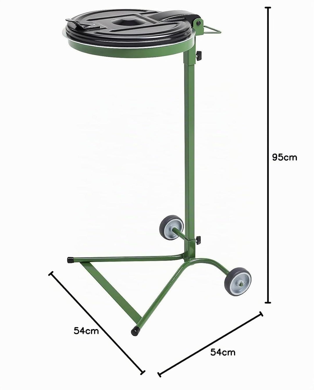 kaiserkraft | Müllsackständer | für Volumen 120 l | 2-Rad-Fahrgestell | grün | Kunststoffdeckel