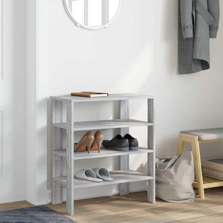 vidaXL Schuhregal Grau Sonoma 61x32x70 cm Holzwerkstoff, Schuhschrank, Schuhaufbewahrung, Schuhe Org