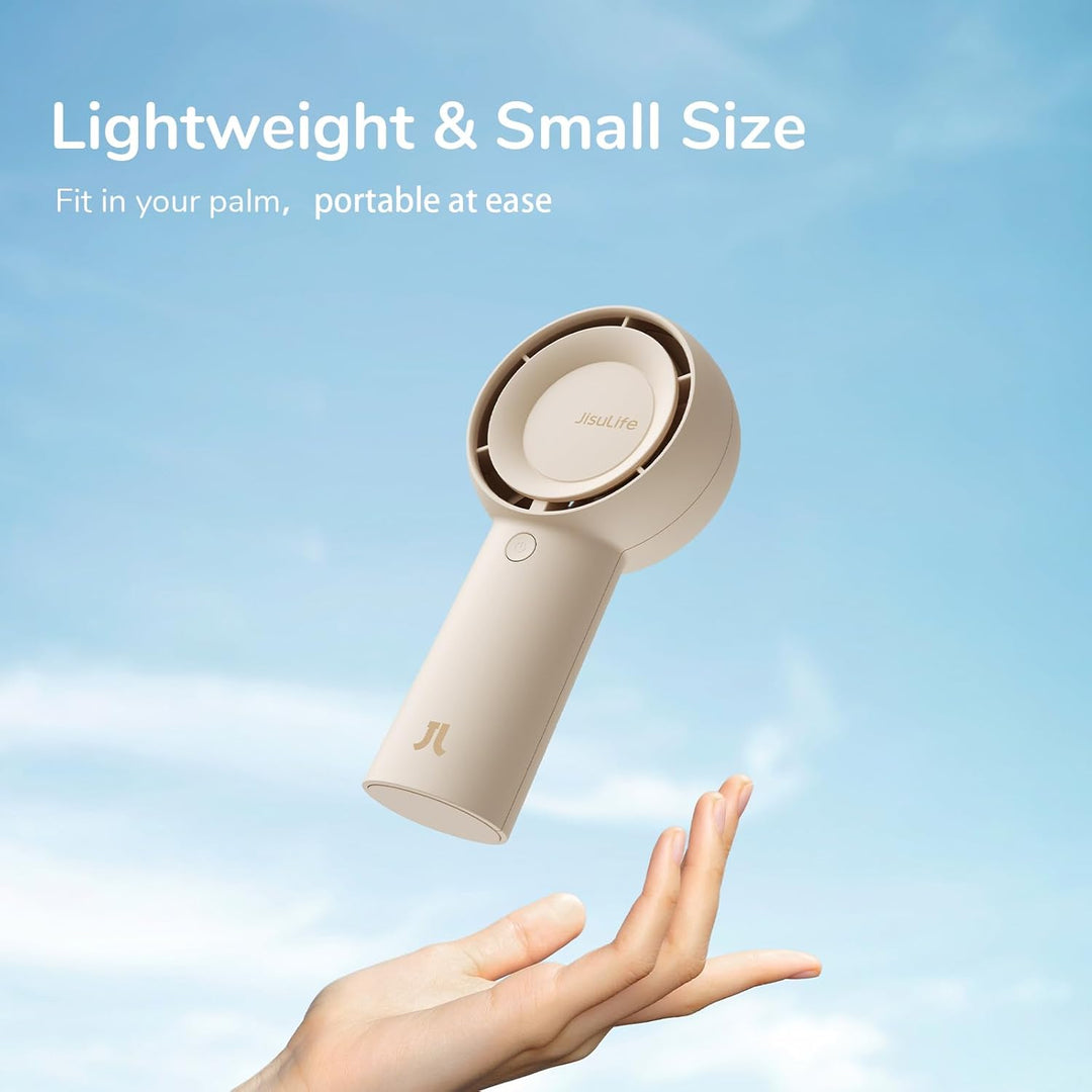 JISULIFE Turbo Handventilator Akku [16 Stunden Lange Arbeitszeit] 4000mAh Tragbarer Mini Ventilator