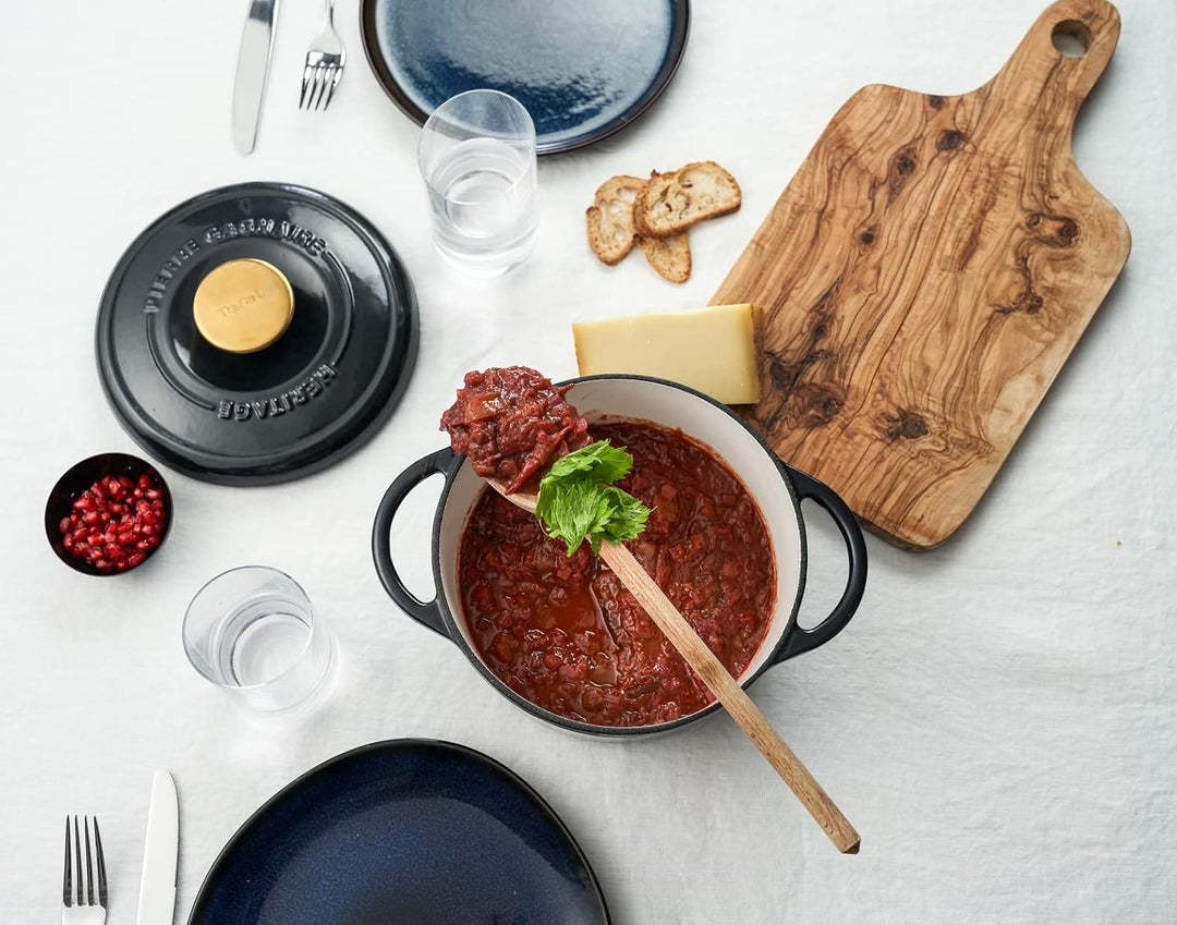 Tefal Pierre Gagnaire Héritage Bräter aus Stahlguss, 25 cm (5 l), Induktion, Emaille-Beschichtung, s