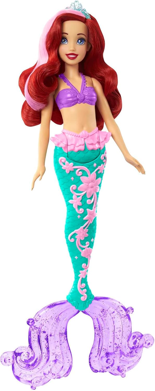 Mattel Disney Prinzessin Arielle die Meerjungfrau Puppe, Meerjungfrau Spielzeug, Schwanzflosse verän