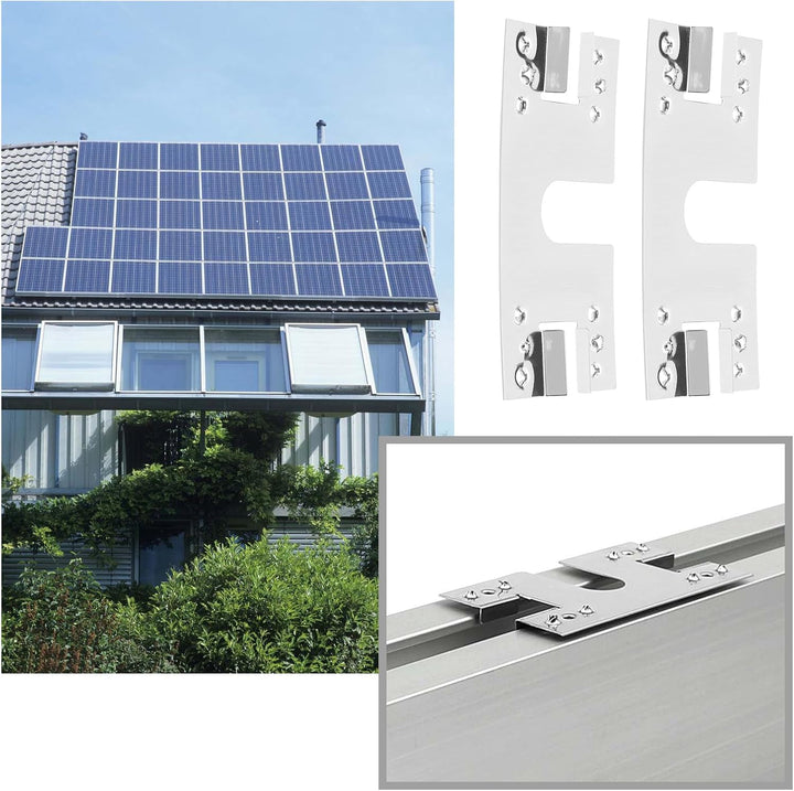 SG Store 100 Stück Solarpanel PV Erdungsleitblech 28 X 50 mm Edelstahl Photovoltaik Erdungsscheibe E