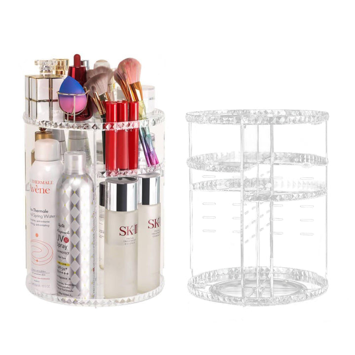 Make Up Kosmetik Organizer 360° Drehbar Kosmetische Aufbewahrungsbox Grosse Kapazität Transparent Ro