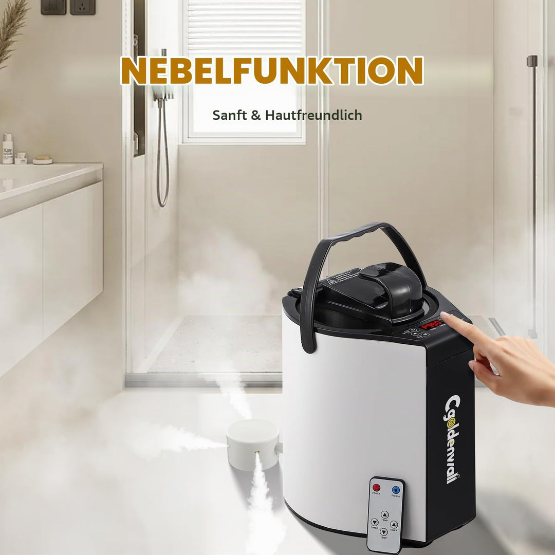 CGOLDENWALL Tragbare Dampfsauna Dampfgenerator 3L, Heimsauna Dampfgenerator mit Fernbedienung, Begas