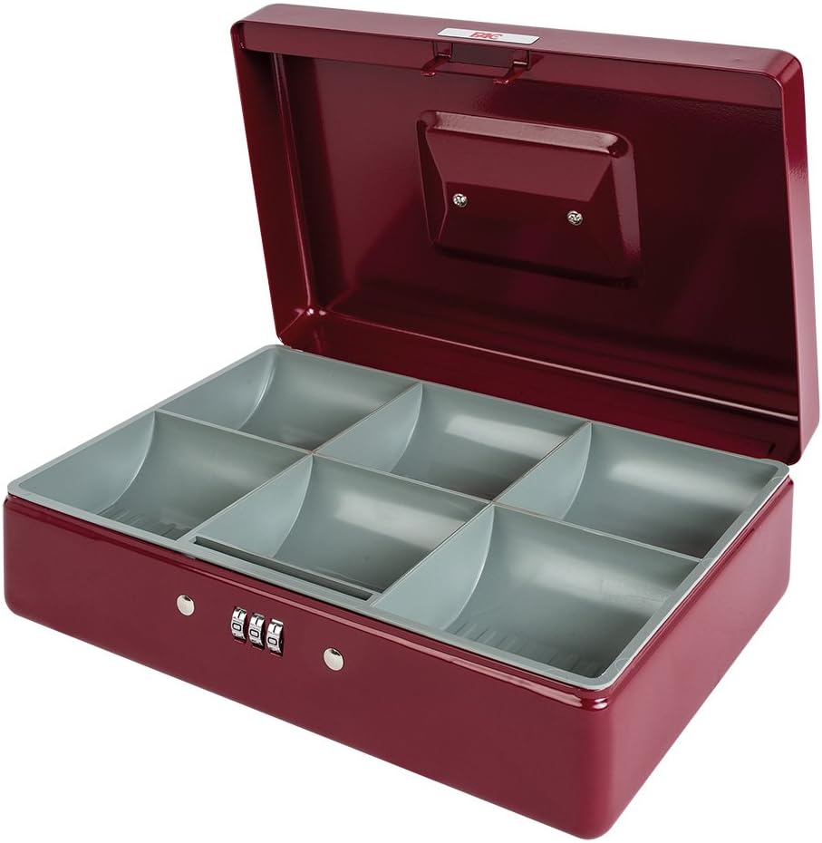 FAC 17047 - Geldkassette mit Zahlenschloss, Nummer 3, Farbe rot, Rot