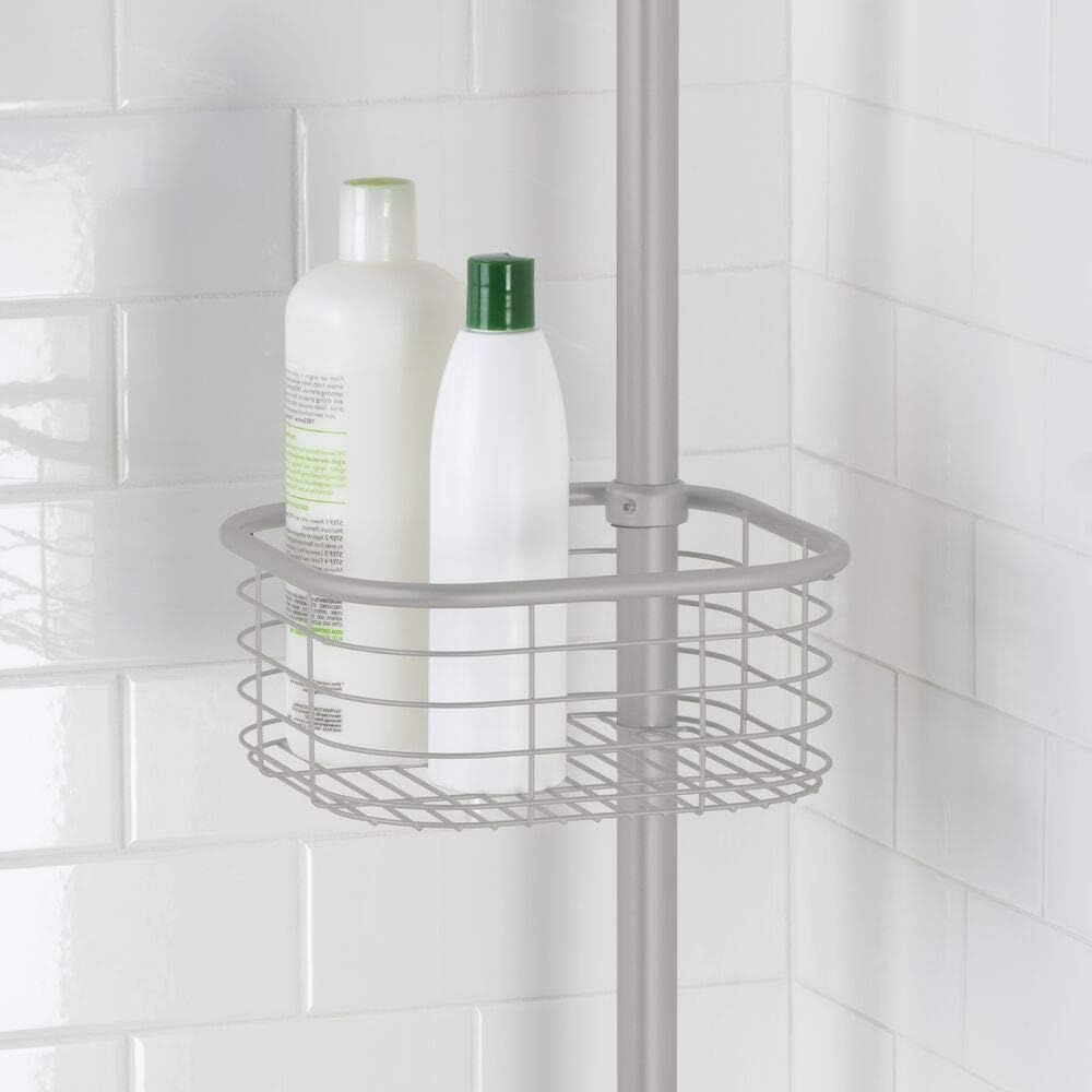 mDesign Duschregal ohne Bohren – praktischer Shower Caddy für die Ecke aus Metall und Kunststoff – a