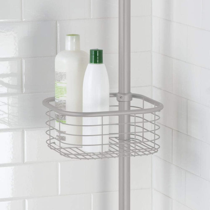 mDesign Duschregal ohne Bohren – praktischer Shower Caddy für die Ecke aus Metall und Kunststoff – a