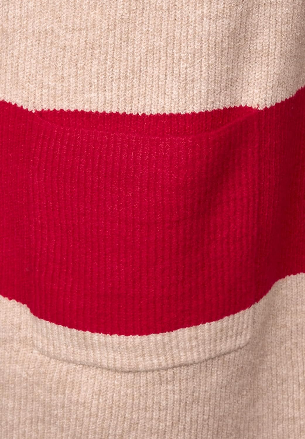 Cecil Damen TOS_Cosy Structured Block Stripe Strickjacke mit Blocksteifen XL Casual Red Melange, XL