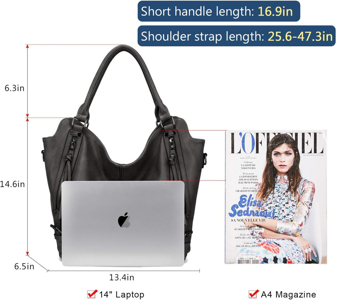 Realer Damen Handtaschen Gross Shopper Lederhandtasche Schultertasche Umhängetasche Geldbörse Hobo D