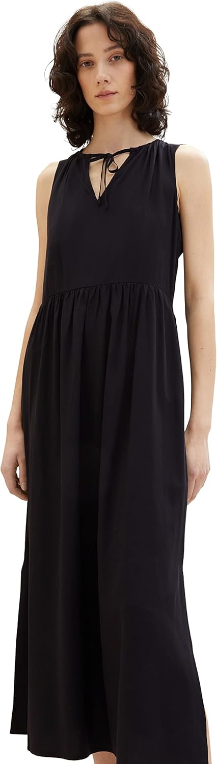 TOM TAILOR Damen Maxi Kleid ohne Arm 40 14482 - Deep Black, 40 14482 - Deep Black