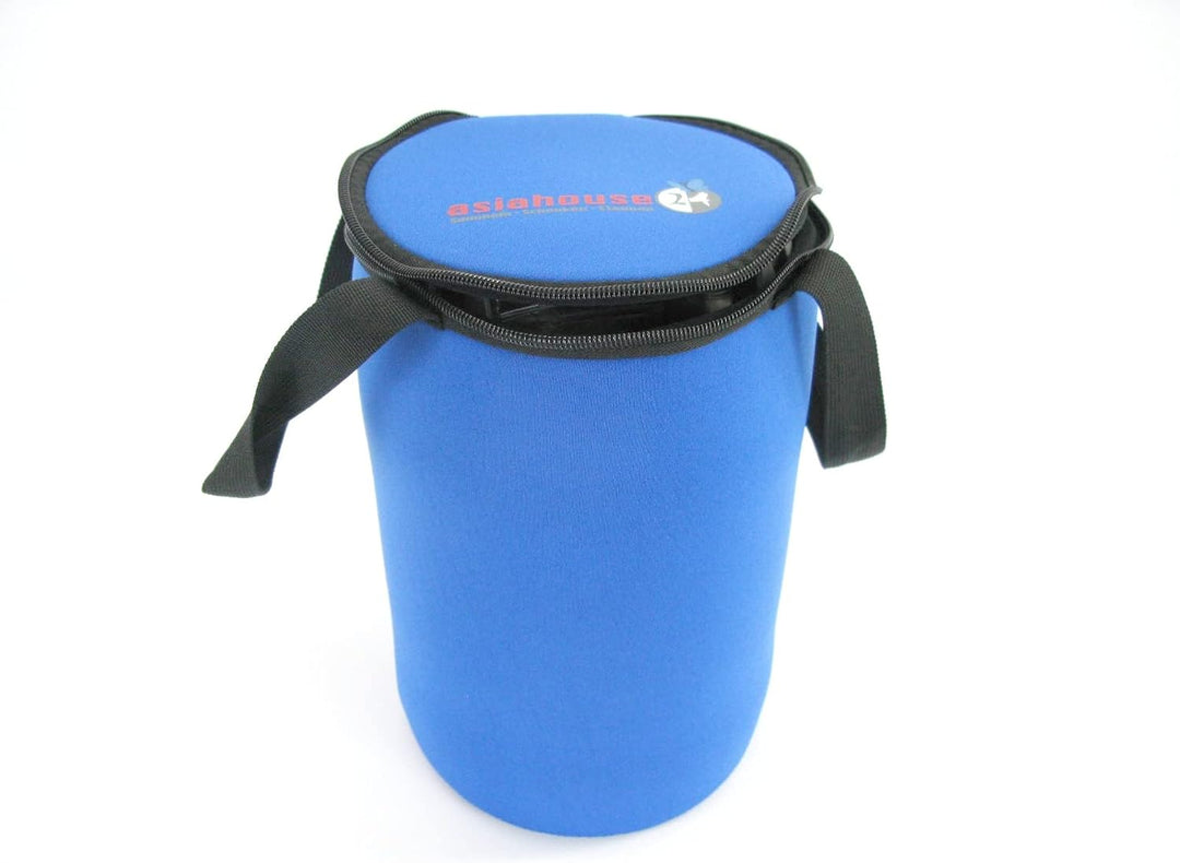 Bierfasskühler 5L aus 5-6mm dickem bestem Neopren mit Tragegriff und Reissverschluss (Blau), Blau