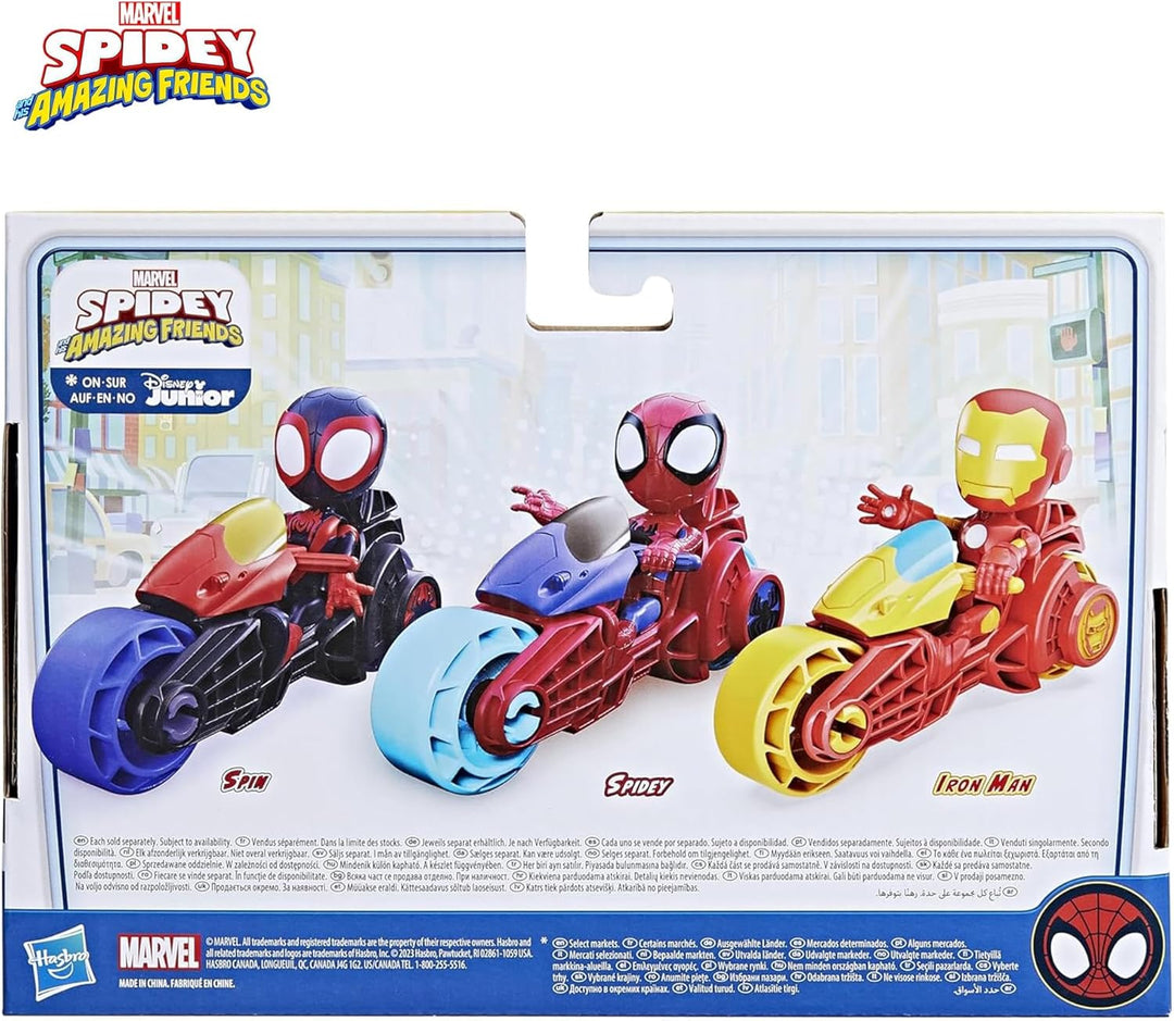 Marvel Spidey and His Amazing Friends, Iron Man Action-Figur & Spielzeug-Motorrad Spielset IRON MAN
