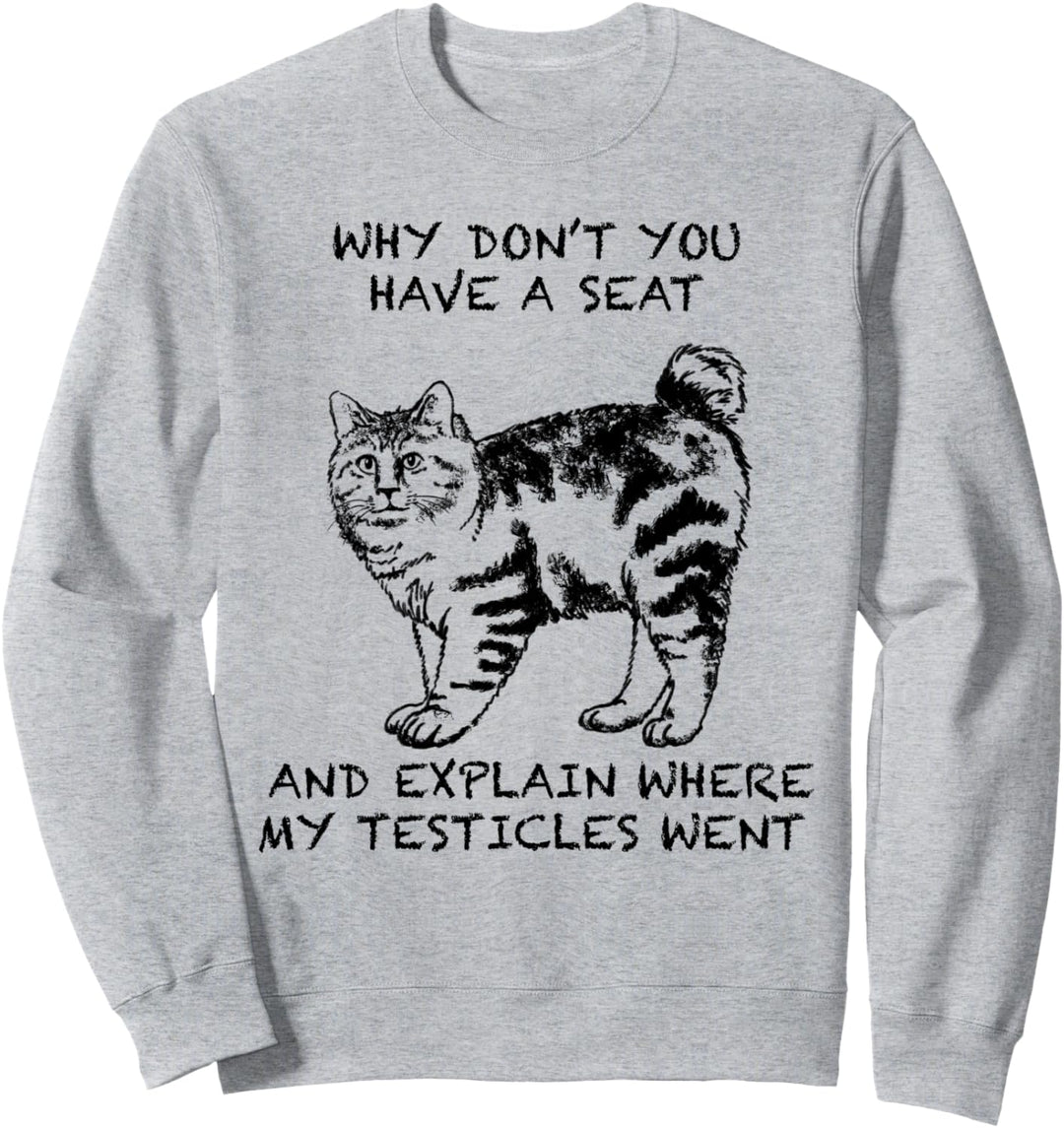Bobtail Lustige Katze Zitat Hand gezeichnete Kunst Sweatshirt