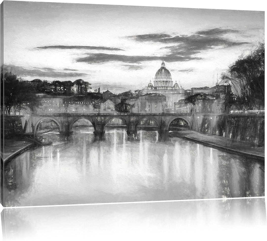 der Basilika St. Peter in Rom als Leinwandbild/Grösse: 100x70 cm/Wandbild/Kunstdruck/fertig bespannt