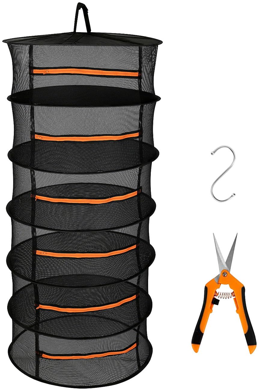 Royal Gardineer 6-lagiges Netz-Abtropfgestell zum Aufhängen, für Kräuter, 120 x 60 cm