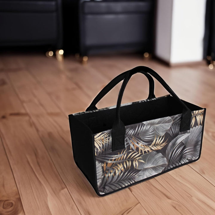 2 Stück Filztaschen Einkaufstasche Kaminholztasche Kaminholzkorb Filz Zeitungsständer Zeitungskorb (